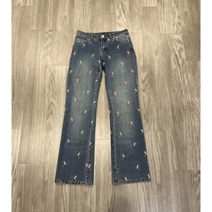 Vintage Lilly Pulitzer Womens Size 2 Pink Cosmo Drinking Embroidered Jeans